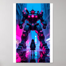 Giant Anime Mech Cyberpunk Encounter