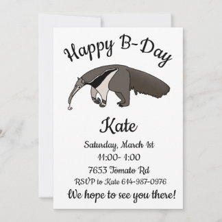 Giant Anteater Happy Birthday Einladung