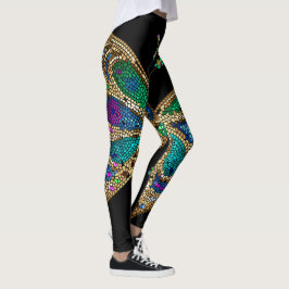 Giant Butterfly Jewel Colored Mosaik Leggings