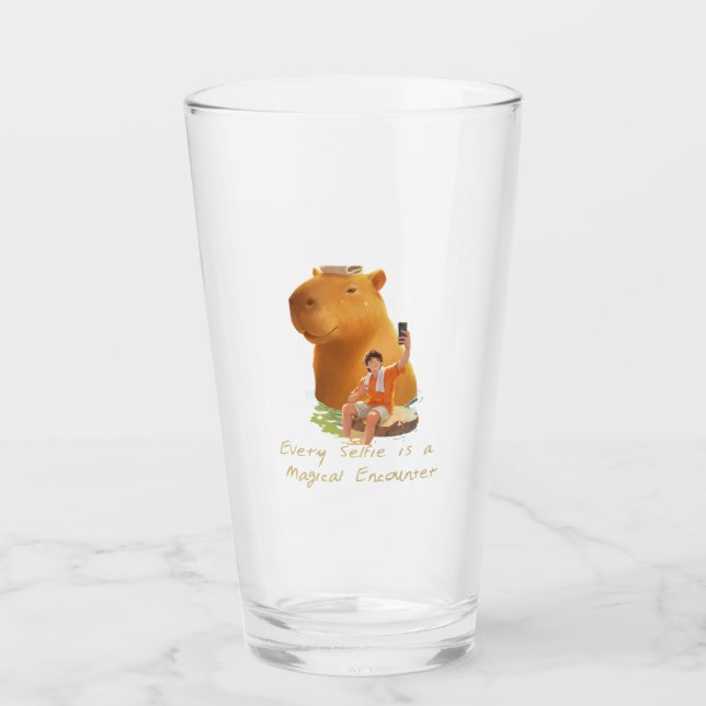 Giant Capybara - Hot Spring Illustration Glas (Vorderseite)