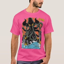 Giant Cthulhu Sunset Japanese  T-Shirt