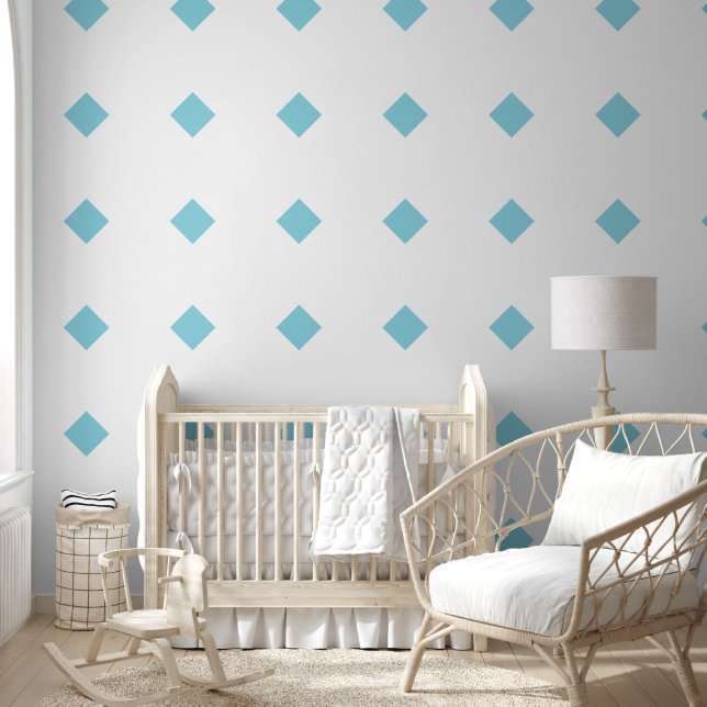 Giant Diamond Muster Aqua Blue Pastellfarbe Tapete (Kinder)