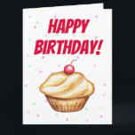 Giant Funny Cupcake Happy Birthday Card Karte<br><div class="desc">Ein festlicher Kuchen schmückt diese lustige Geburtstagskarte. Diese Geburtstagskarte ist ideal für Männer und Frauen jeden Alters. Das Design stammt aus der Originalkunst.</div>