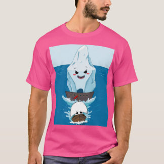 Giant Iceberg jagen ein winziges Schiff T-Shirt