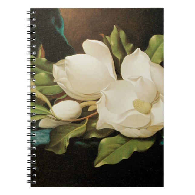 Giant Magnolias auf einem blauen Samttuch von MJ H Notizblock (Vorderseite)