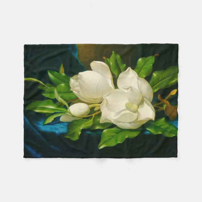 Giant Magnolias Martin Johnson Heade Fine Art Fleecedecke (Vorderseite (Horizontal))