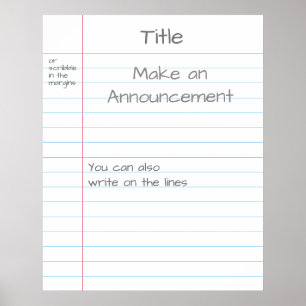 Giant Note Paper Customized Visuell Aid Memo Poster