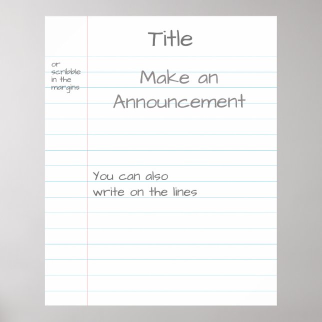 Giant Note Paper Customized Visuell Aid Memo Poster (Vorne)