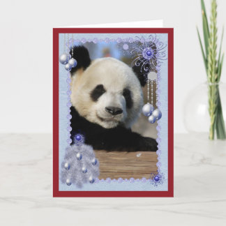 Giant Panda Bear Christmas Card Feiertagskarte