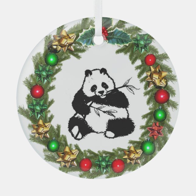Giant Panda Glass Ornament Aus Glas (Vorderseite)