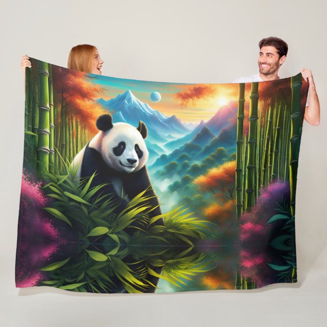 Giant Panda im Bamboo-Wald Fleecedecke (Beispiel)