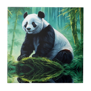 Giant Panda im Bamboo-Wald Fliese