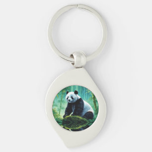 Giant Panda im Bamboo-Wald Schlüsselanhänger