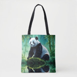 Giant Panda im grünen Bambuswald Tasche