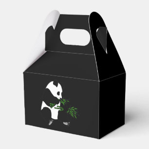 Giant Panda isst Bamboo Black Geschenkschachtel