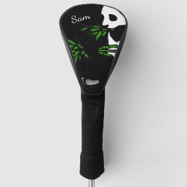Giant Panda isst Bamboo Black Golf Headcover