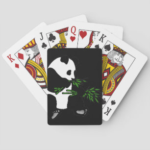 Giant Panda isst Bamboo Black Spielkarten