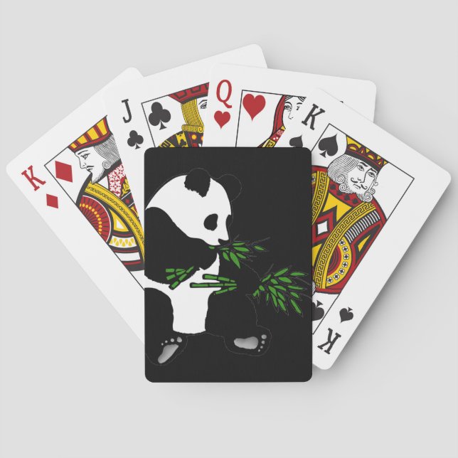 Giant Panda isst Bamboo Black Spielkarten (Rückseite)