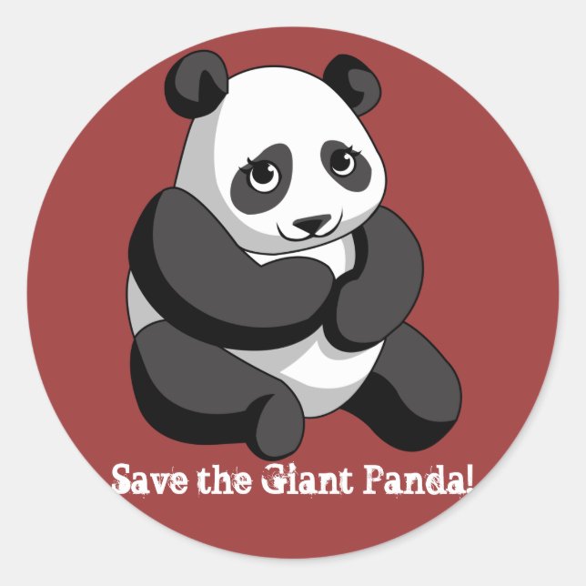 Giant Panda Runder Aufkleber (Vorderseite)