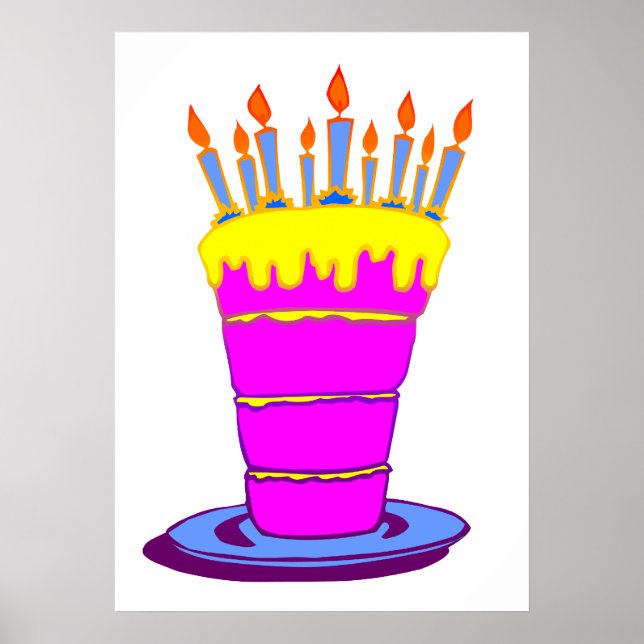 Giant Pink Birthday Cake Poster (Vorne)