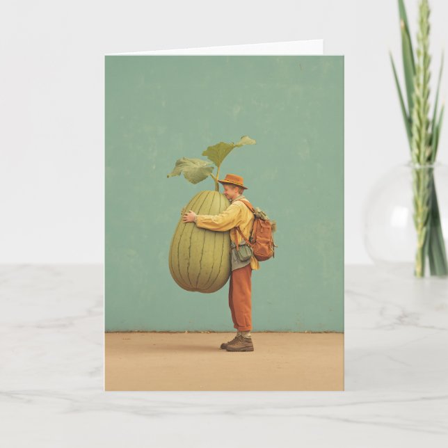 Giant Pumpkin Hug Karte (Vorderseite)