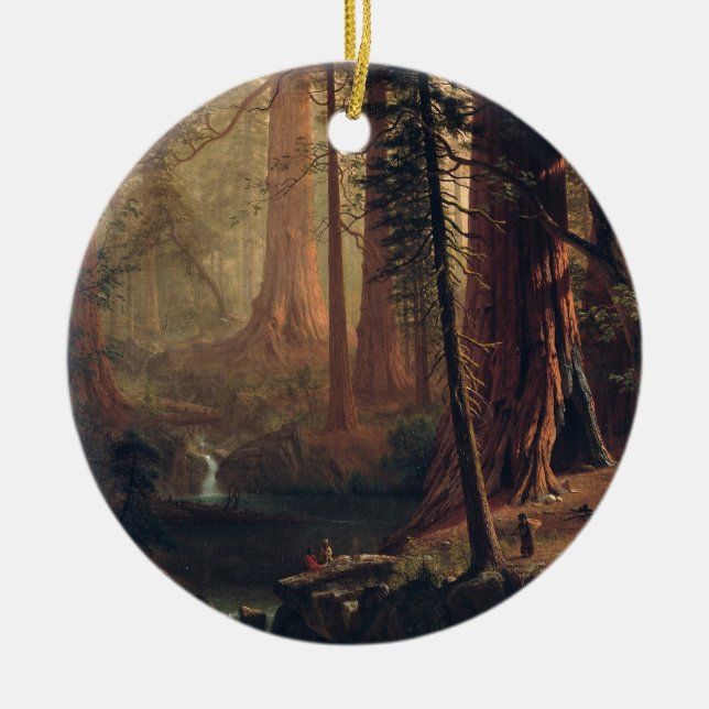 Giant Redwood Trees of California Albert Bierstadt Keramik Ornament (Vorne)