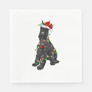 Giant Schnauzer Lover Xmas Santa Giant Schnauzer C Serviette