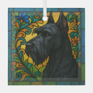 Giant Schnauzer "Stains Glass" Ornament Aus Glas