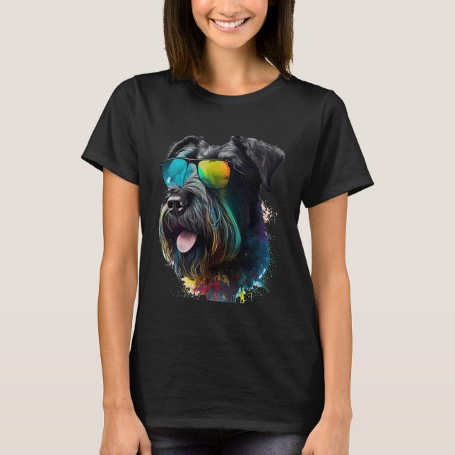 Giant schnauzer walking dog fans party sunglasses T-Shirt (Vorderseite)