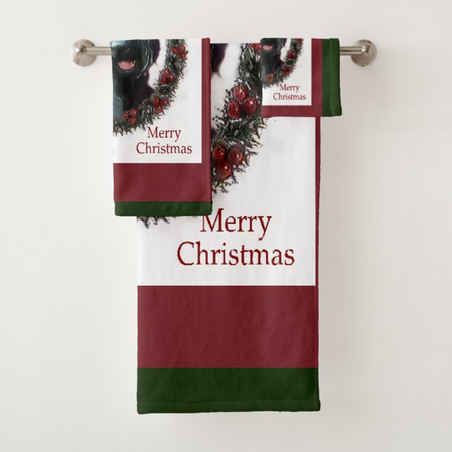 Giant Schnauzer Weihnachten Badhandtuch Set (Insitu)