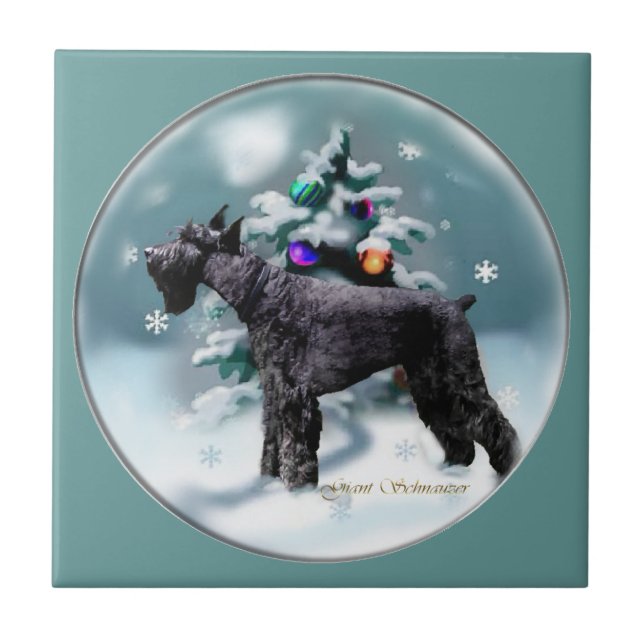 Giant Schnauzer Weihnachten Fliese (Vorderseite)