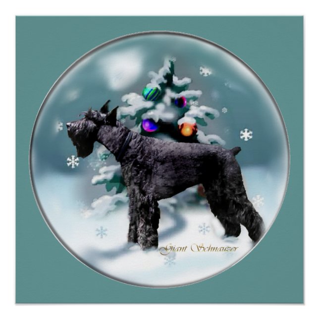 Giant Schnauzer Weihnachten Poster (Vorderseite)