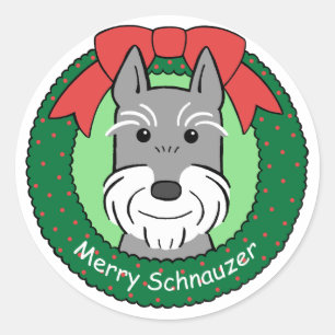 Giant Schnauzer Weihnachten Runder Aufkleber