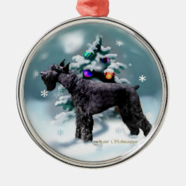 Giant Schnauzer Weihnachten Silbernes Ornament