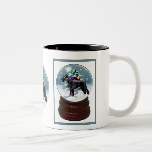 Giant Schnauzer Weihnachten Zweifarbige Tasse (Rechts)