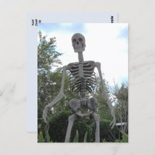 Giant Skeleton Halloween Postcard Postkarte
