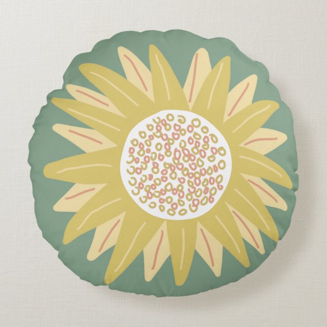 Giant Sunflower Rundes Kissen (Vorderseite)