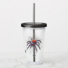 Giant Tarantula Creepy Pen und Tinte Zeichnend Acryltrinkbecher