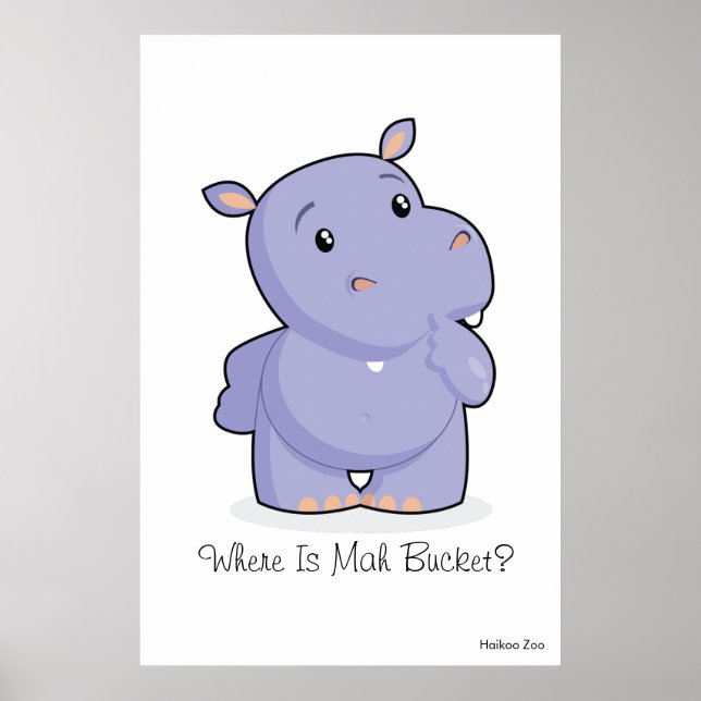 Giant 'Where is Mah Ecket' Hippo Poster (Vorne)