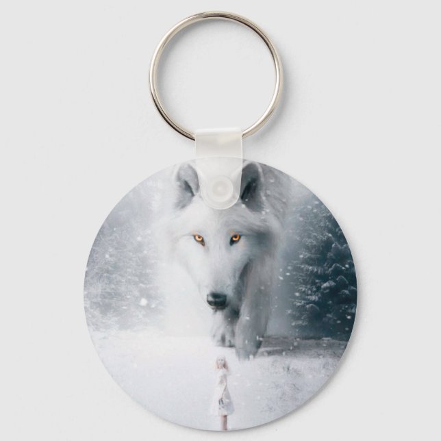 Giant white wolf schlüsselanhänger (Vorderseite)