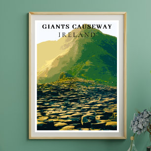 Giants Causeway, Antrim Irland Retro-Stil  Poster