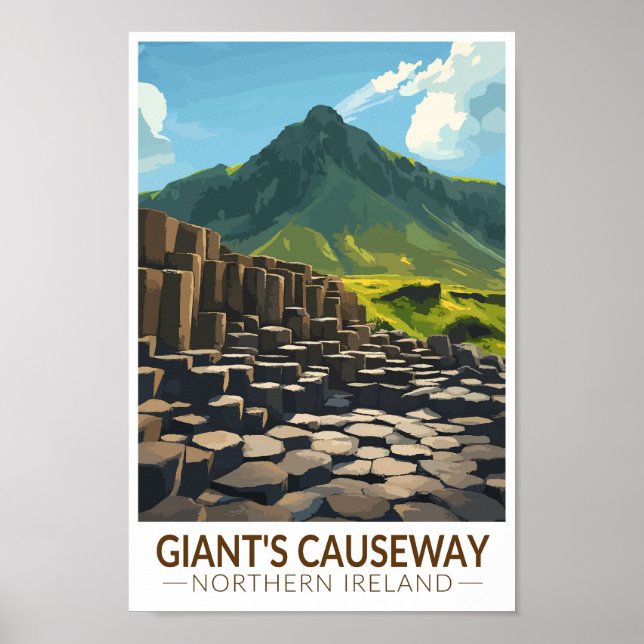 Giant's Causeway Nordirland Illustration Poster (Vorne)