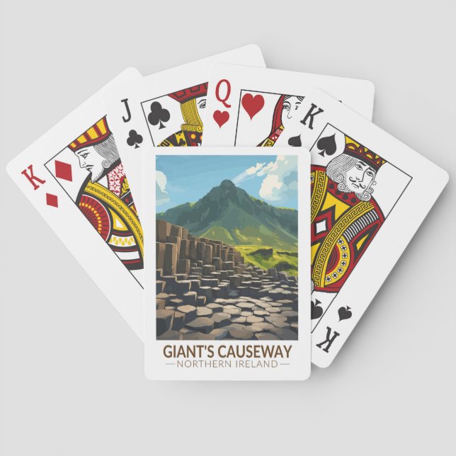 Giant's Causeway Nordirland Illustration Spielkarten (Rückseite)