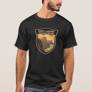 Giants Causeway Nordirland Sehenswürdigkeit Abzeic T-Shirt