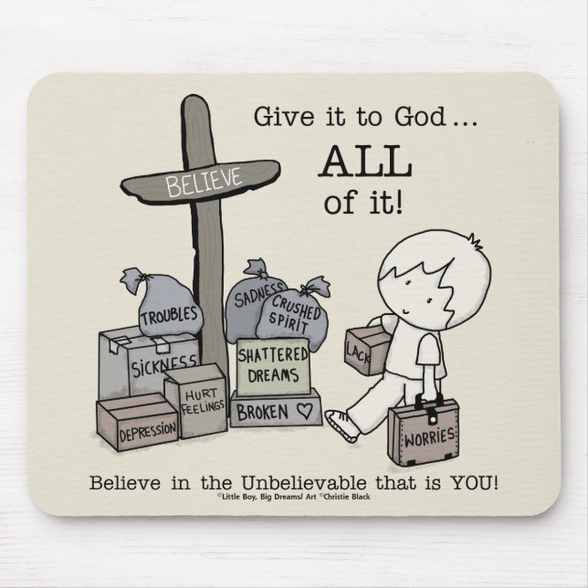 Gib ALLES Gott Mousepad (Vorne)