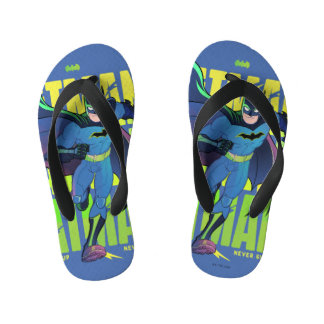 Gib Batman nie auf, der mit Grafik läuft Kinderbadesandalen
