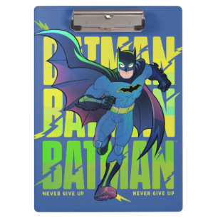 Gib Batman nie auf, der mit Grafik läuft Klemmbrett