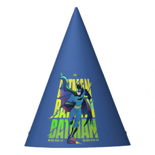 Gib Batman nie auf, der mit Grafik läuft Partyhütchen