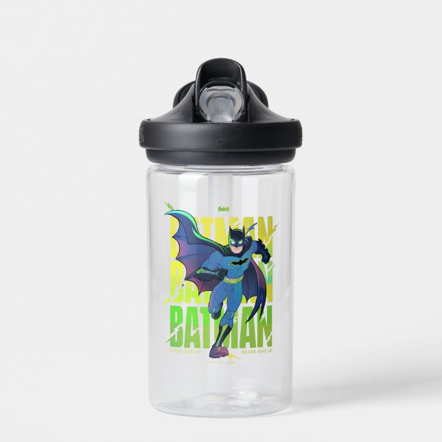 Gib Batman nie auf, der mit Grafik läuft Trinkflasche (Vorne)