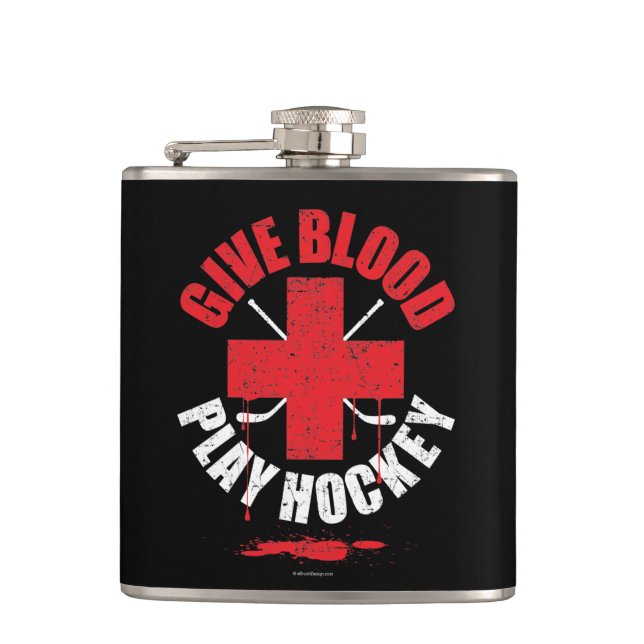 Gib Blood Play Hockey Flachmann (Vorderseite)